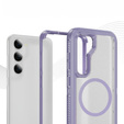 Чохол з рамкою для Samsung Galaxy S23 FE, для MagSafe, прозорий / фіолетовий
