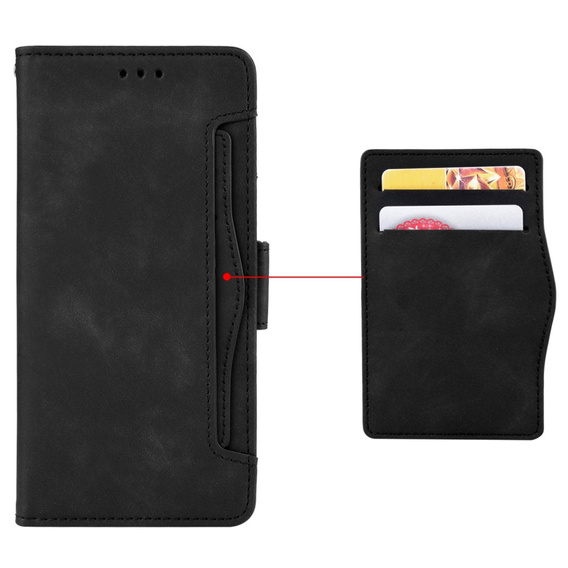 Футляр з клапаном для Xiaomi Redmi Note 13 Pro 4G / Xiaomi Redmi Note 14S / Xiaomi Poco M6 Pro 4G, Card Slot, чорний