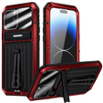 Броньований чохол для iPhone 14 Pro, Metal Hybrid, червоний