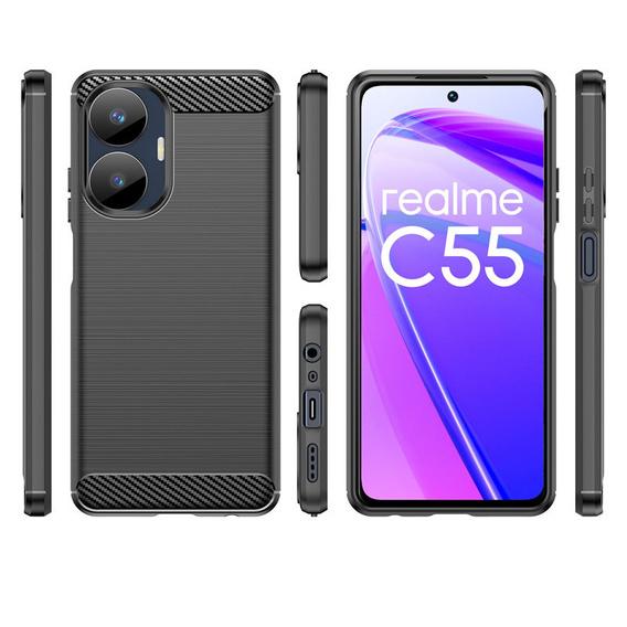 Чoхол до Realme C55, Carbon, чорний