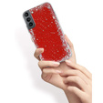 Чехол до Samsung Galaxy S21, Glittery, красный