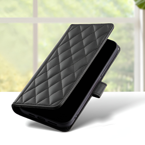чехол-крышка для Samsung Galaxy A16, Rhombus Crossbody Leather, чёрный