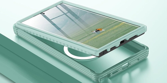 Чехол для Samsung Galaxy S24 Ultra, Shockproof, с пленкой на экран, для MagSafe, зелёный