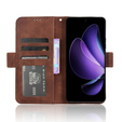 Откидной чехол для Oppo Reno 13F / Oppo Reno 13FS, Card Slot, коричневый