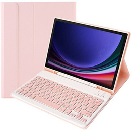 Чехол + клавиатура Samsung Galaxy Tab S9, Leather Pen Slot, розовый