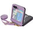 Шкіряний чохол для Samsung Galaxy Z Flip 5 5G, фіолетовий