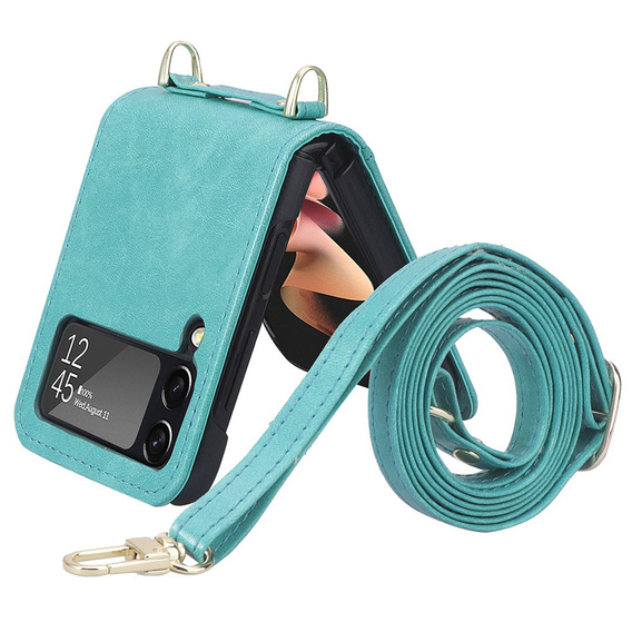 Чехол Leather Card Slots для Samsung Galaxy Z Flip3 5G, Green
