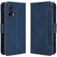 Футляр з клапаном для Motorola Moto G85, Card Slot, темно-синій