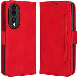 Футляр з клапаном для Honor 70 5G, Card Slot, червоний