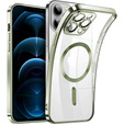 Чехол для iPhone 12 Pro, Electro MagSafe, зелёный + стекло для экрана