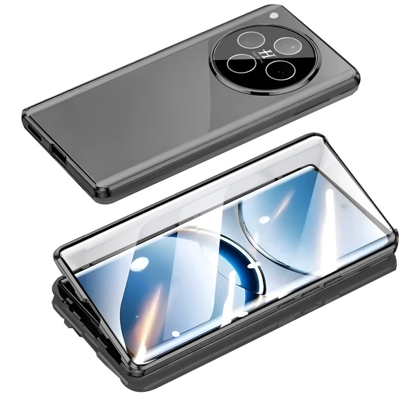 Чохол для Oppo Find X8 Pro, Magnetic Dual Glass, чорний