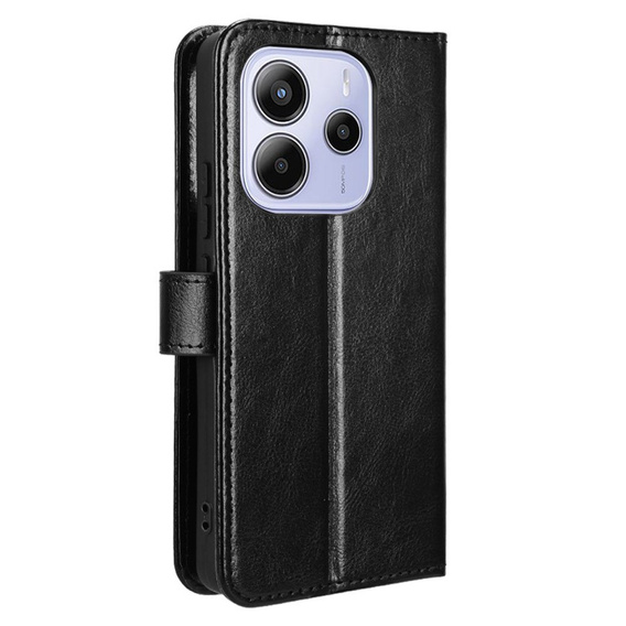Футляр з клапаном для Xiaomi Redmi Note 14 4G, Crazy Horse Wallet, чорний