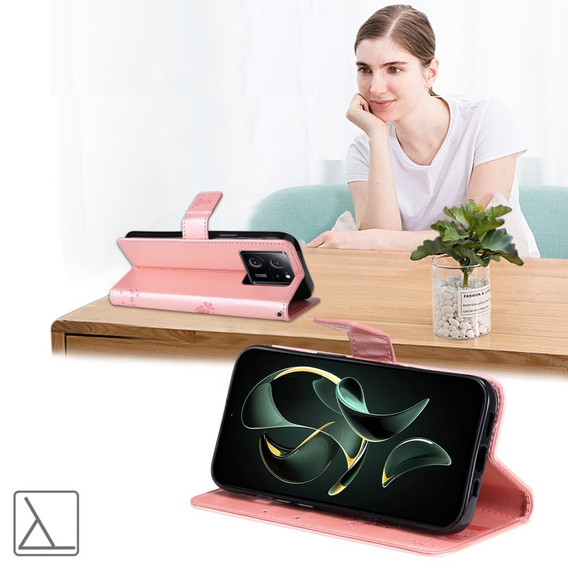 Чохол-накладка для Xiaomi 13T / 13T Pro, дерево, рожевий rose gold
