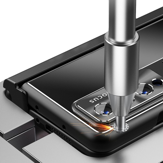 Чехол со стеклом для Samsung Galaxy Z Fold 4 5G, Premium Alloy, Black