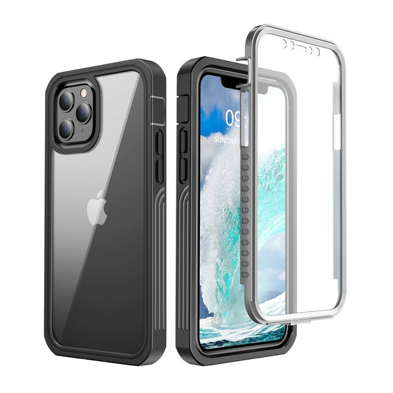 Чoхол Shockproof до iPhone 12/12 Pro, із захисним екраном, чорний