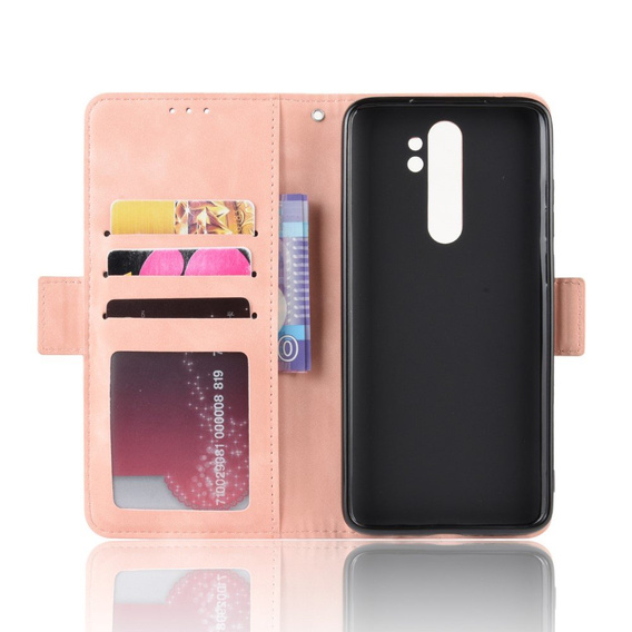 Футляр з клапаном для Xiaomi Redmi Note 8 Pro, Card Slot, рожевий