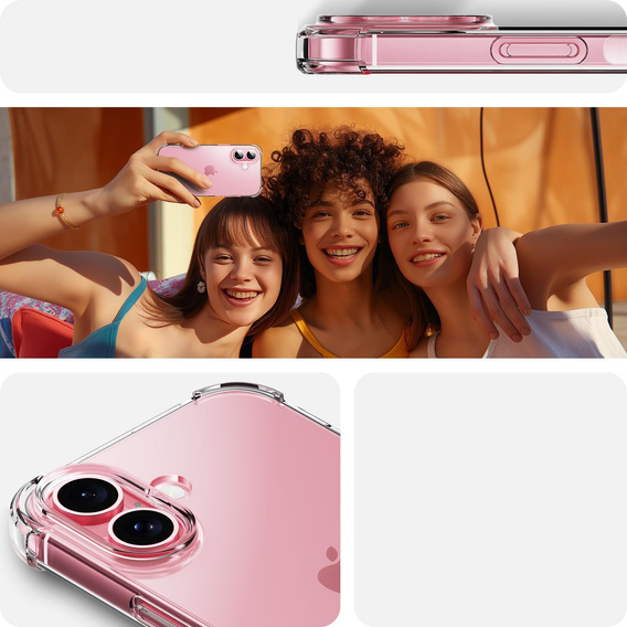 Чохол для iPhone 16 Plus, Erbord Dropproof, прозорий + скло