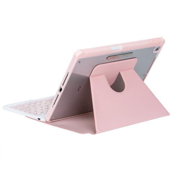 Чехол клавиатура для iPad 11" 2025 A16 (11 gen.) / iPad 10.9" 2022 (10 gen.), Rotary 360° Leather, розовый rose gold
