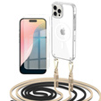 Чохол з ремінцем для iPhone 16 Pro Max, ERBORD MagSafe, прозорий + захисне скло