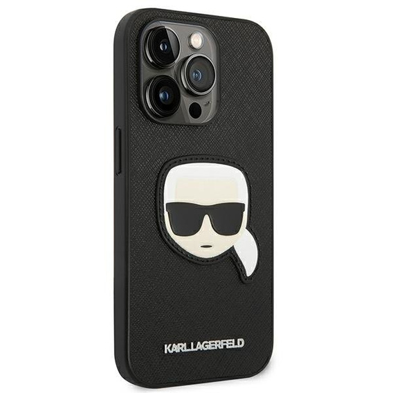 Чехол Karl Lagerfeld до iPhone 14 Pro Max, Saffiano Karl's Head Patch, чёрный