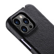 Чехол MELKCO с флипом для iPhone 15 Pro Max, кожа, флип, чёрный