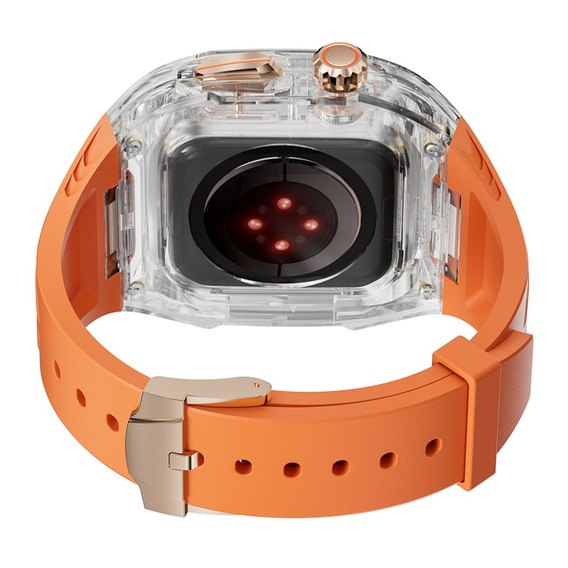 Силиконовый ремешок с чехлом для Apple Watch 4/5/6/7/8/9/SE 44/45MM