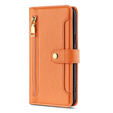 Откидной чехол для Oppo Reno8 T 4G, Wallet Zipper Pocket, оранжевый