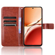 Футляр з клапаном для Oppo Reno 12FS / 12F, Crazy Horse Wallet, коричневий