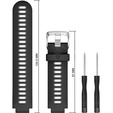 Силіконовий ремінець для Garmin Forerunner 22mm, Black/Grey