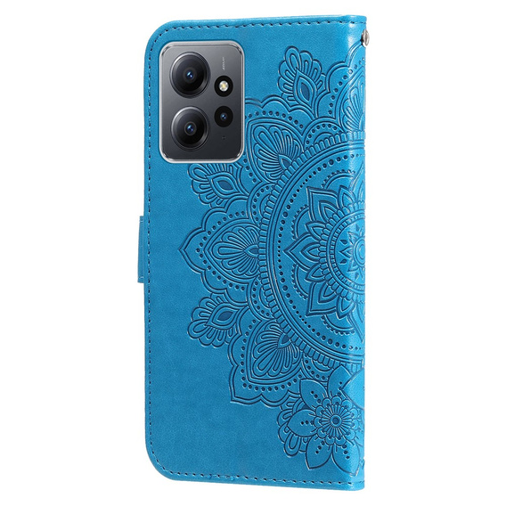 Откидной чехол для Xiaomi Redmi Note 12 4G, Mandala Flower, синий