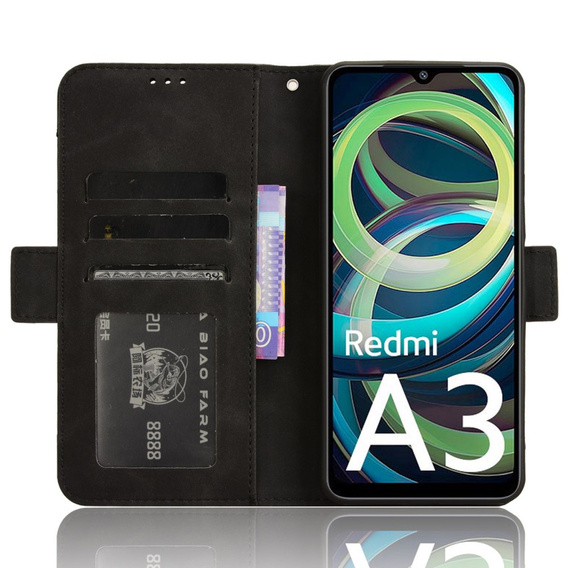 Футляр з клапаном для Xiaomi Redmi A3, Card Slot, чорний