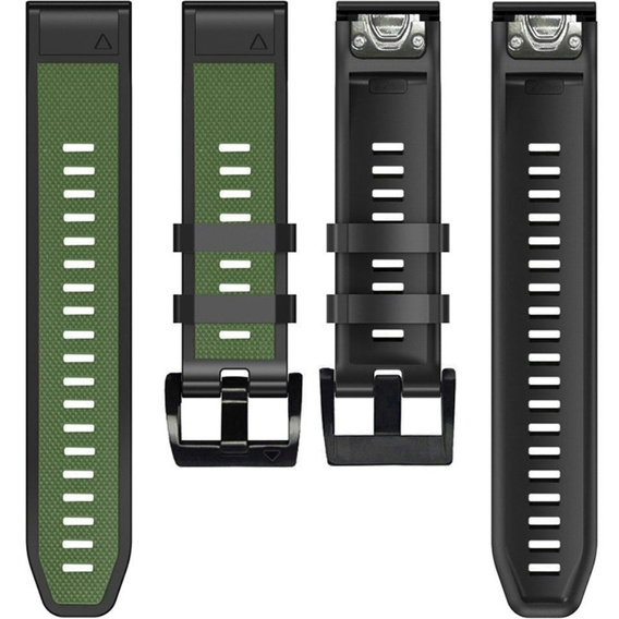 Силиконовый ремешок для Garmin Fenix 5/6/7 Forerunner 945/935, Green / Black