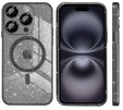 Чохол для iPhone 16 Pro Max, ERBORD Glitter MagSafe, чорний + Скло для екрану