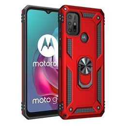 Бронированный Чехол до Motorola Moto G10/G30, Nox Case Ring, красный