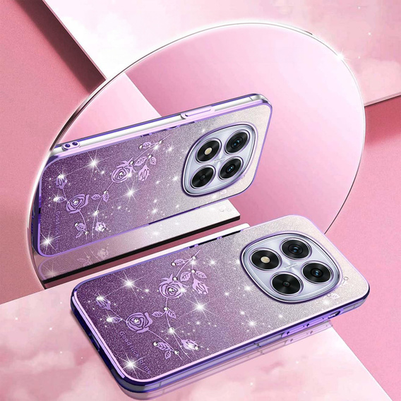 Чехол с блестками Glitter Flower для Xiaomi Redmi Note 15 Pro Plus 5G / Poco M8 Pro 5G