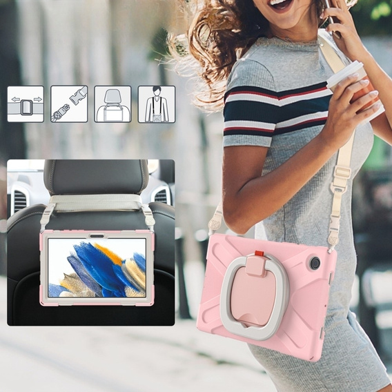 Детский чехол для Samsung Galaxy Tab A8 10.5 SM-X200 SM-X205, бронированный с ремешком, синий