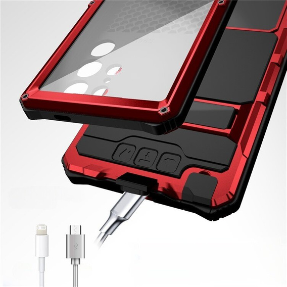 Бронированный чехол для Samsung Galaxy S24 Ultra, R-JUST, серебряный