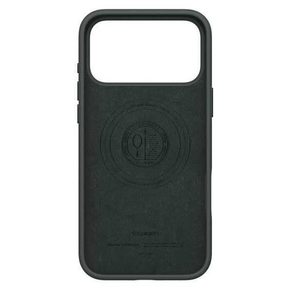 Чехол Spigen для iPhone 17 Pro, Silicone Fit MagSafe, Abyss Green