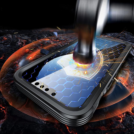Чохол для iPhone 16E, Shockproof, зі склом, для MagSafe, чорний
