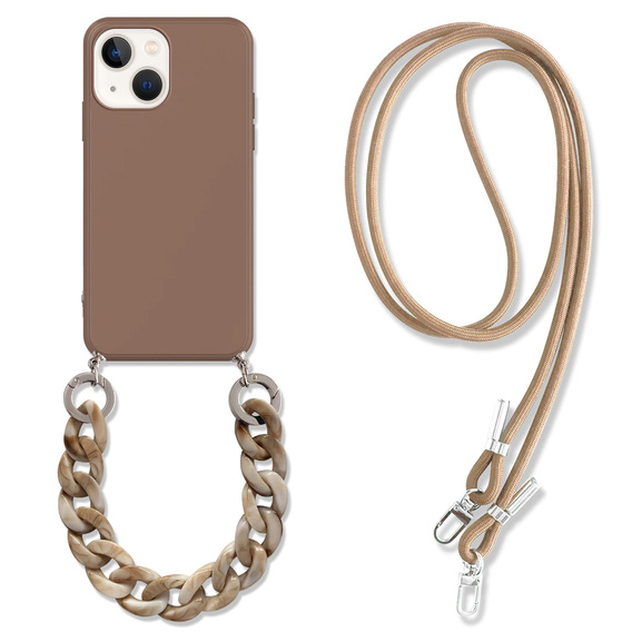 Чехол INS Crossbody для iPhone 13 Mini, Brown