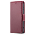 Чохол для Oppo Reno 14 F / 14 FS, ERBORD Glossy Litchi, гаманець з клапаном, червоний