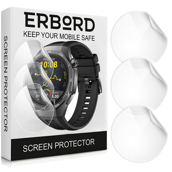 3x Гидрогелевая фольга ERBORD для Huawei Watch GT 5 Pro 46mm