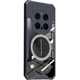 Чехол для Honor Magic 7 Pro, с магнитной пластиной, прозрачный / черный