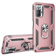 Бронированный Чехол до Xiaomi Redmi Note 10 Pro, Nox Case Ring, розовый rose gold