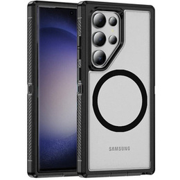 Чохол з рамкою для Samsung Galaxy S23 Ultra, для MagSafe, прозорий / чорний