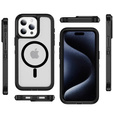 Чохол з рамкою для iPhone 15 Pro Max, для MagSafe, прозорий / чорний