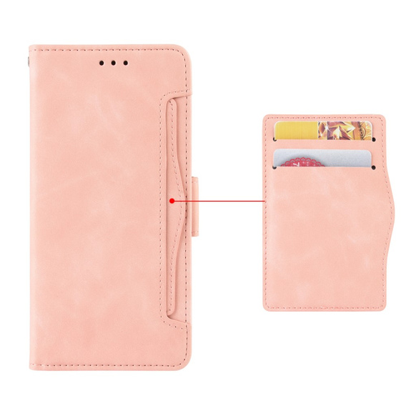 Футляр з клапаном для Vivo V50 Lite 4G / 5G, Card Slot, рожевий