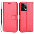 Откидной чехол для Xiaomi Redmi Note 12 Pro+ 5G, Crazy Horse Wallet, красный