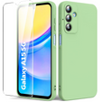 Чохол для Samsung Galaxy A15, Silicone Lite, зелений + скло 9H