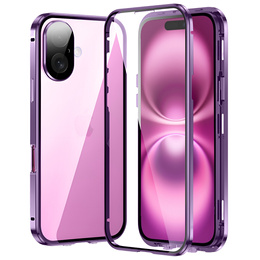 Чохол для iPhone 16, Magnetic Dual Glass, фіолетовий